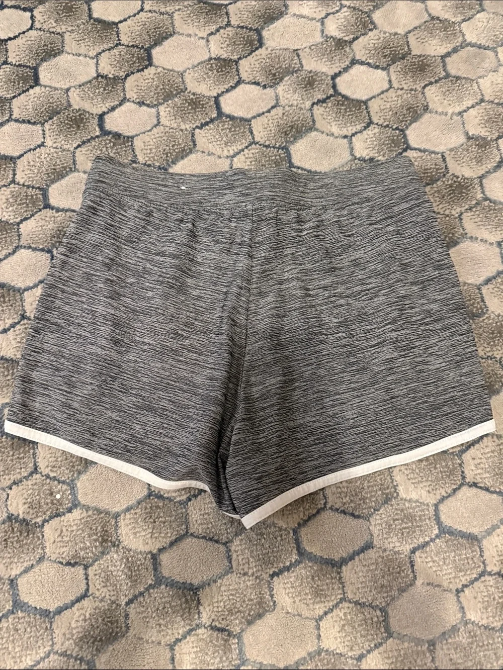 Justice Gray Heather Athletic Shorts with White Trim